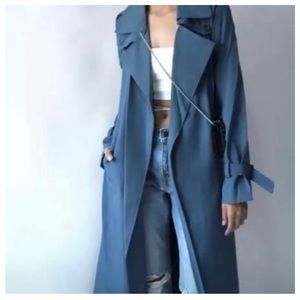 Hey You - Tensel Fabric Slate Blue
Trench Coat Jacket Sz M NWOT!